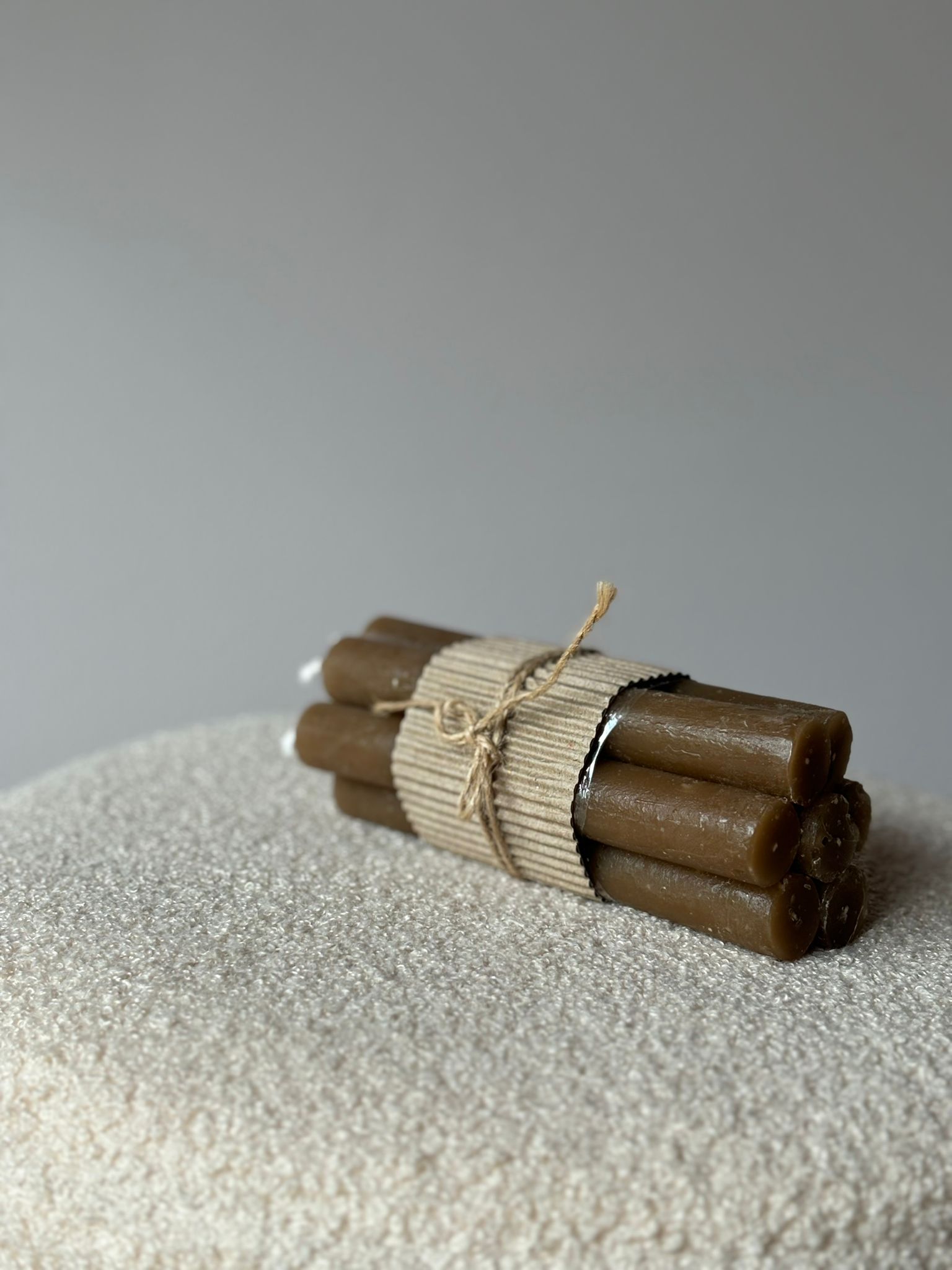 Set 7 kaarsen bruintint